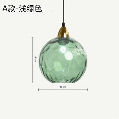 Nordic Water Grain Colored Glass Globe Pendant Light - Decorbites