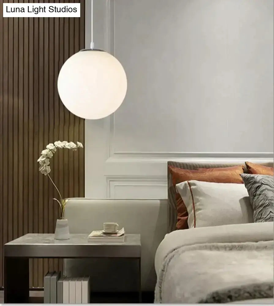 Decorbites™ nordic white glass pendant lights with a minimalist frosted glass ball globe for modern living spaces