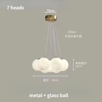 Nordic White Glass Globe Cluster Pendant Light - Decorbites