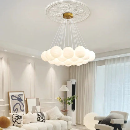 Nordic White Glass Globe Cluster Pendant Light - Decorbites