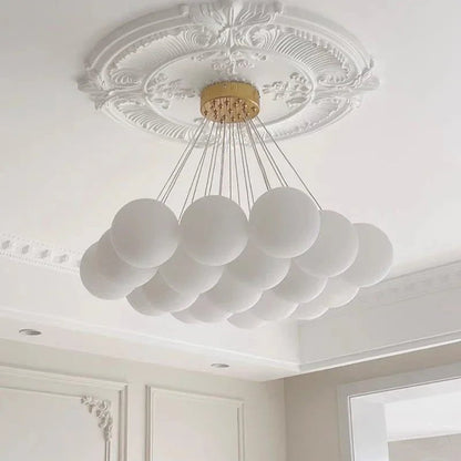 Nordic White Glass Globe Cluster Pendant Light - Decorbites