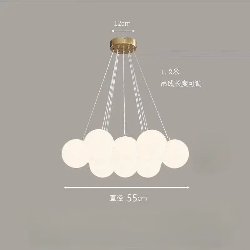 Nordic White Glass Globe Cluster Pendant Light - Decorbites