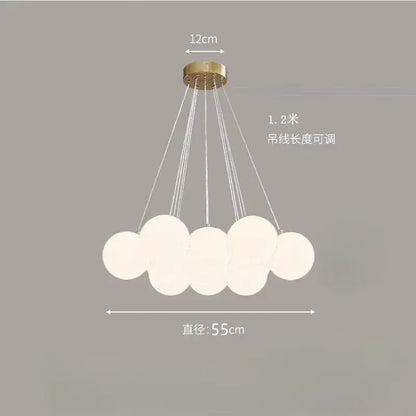 Nordic White Glass Globe Cluster Pendant Light - Decorbites