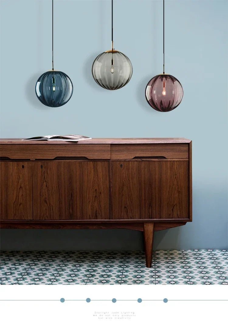 Nordic White Glass Globe Pendant Light - Decorbites
