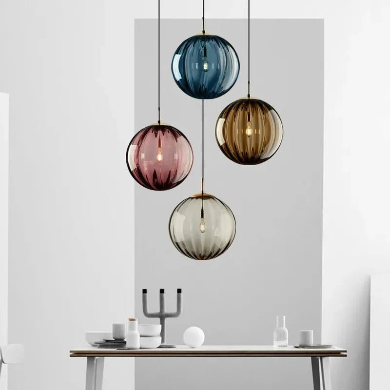 Nordic White Glass Globe Pendant Light - Decorbites