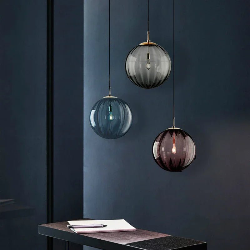 Nordic White Glass Globe Pendant Light - Decorbites