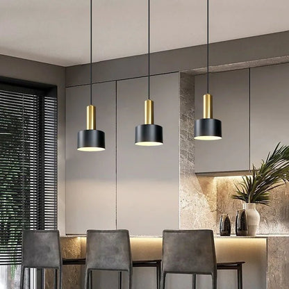 Nordic White Metal Pendant Light in Brushed Nickel - Decorbites