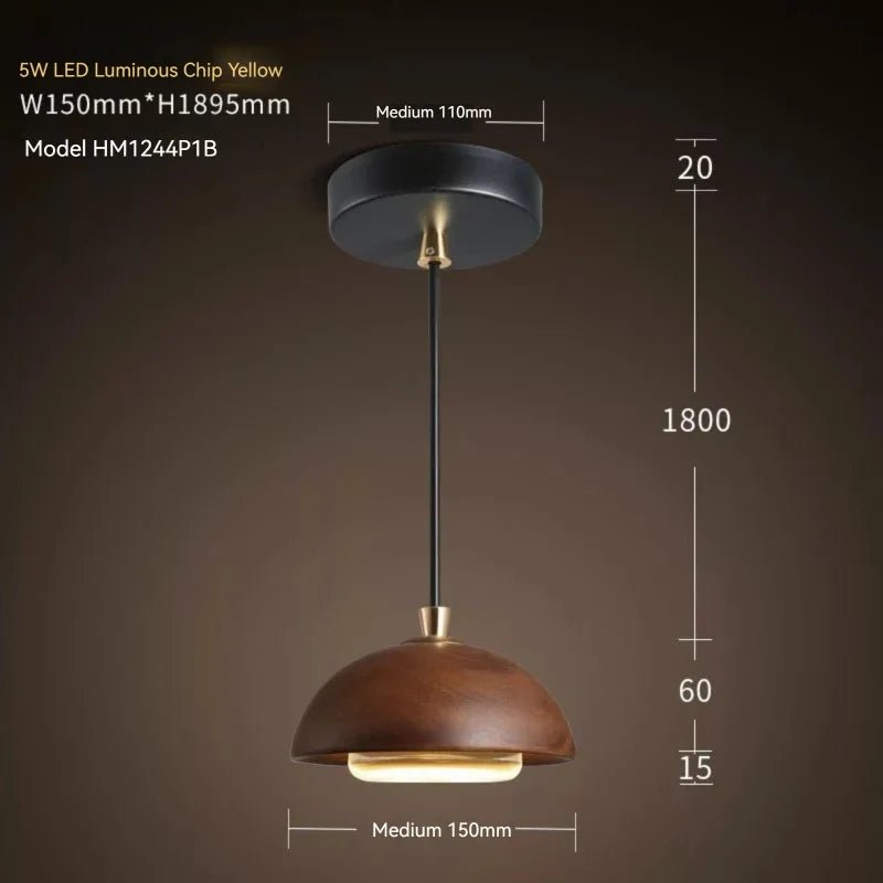Nordic Wood And Acrylic Pendant Light In Brown - Decorbites