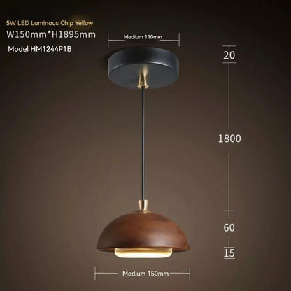 Nordic Wood And Acrylic Pendant Light In Brown - Decorbites