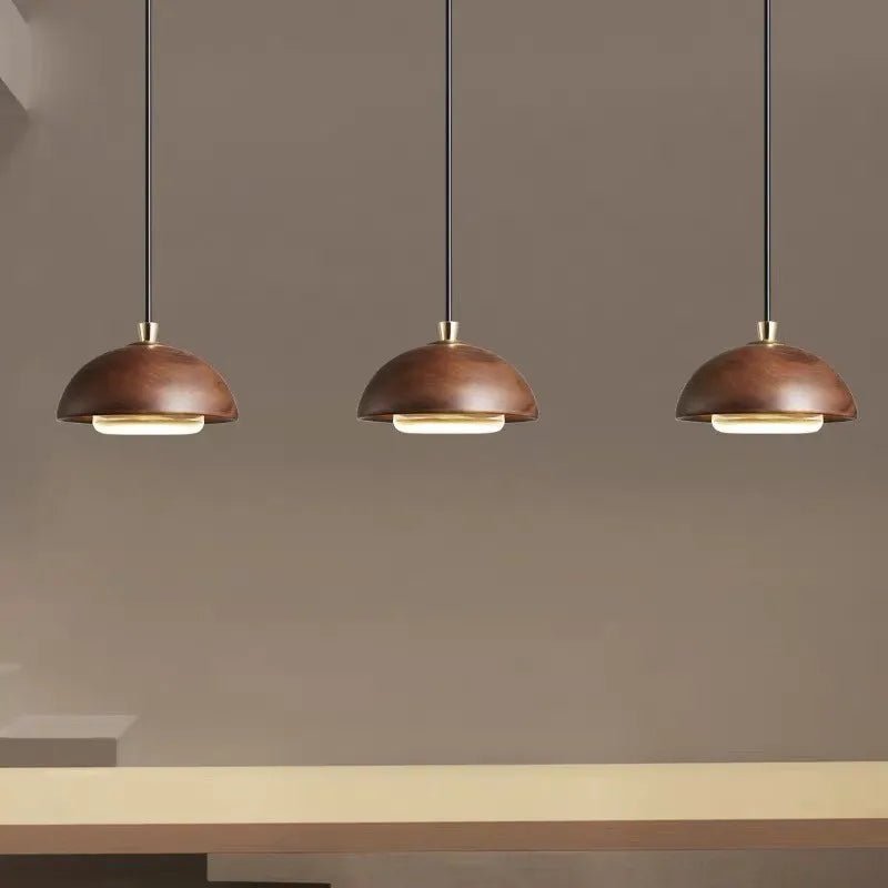 Nordic Wood And Acrylic Pendant Light In Brown - Decorbites