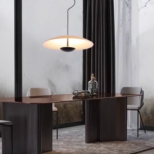 Nordic Wood Grain Black Ring Pendant Light - Decorbites