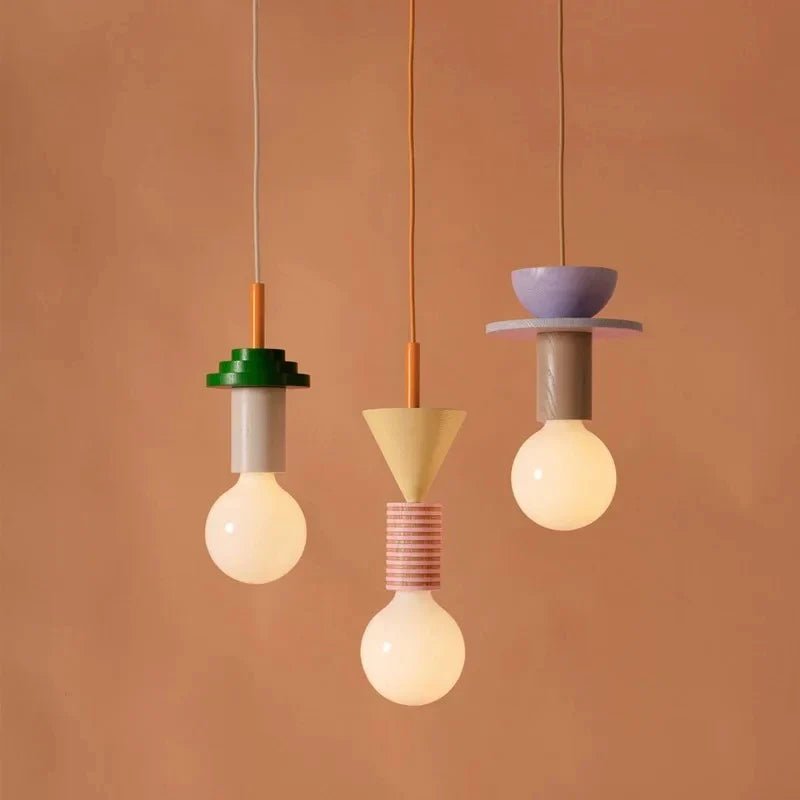 Nordic Wood Pendant Light With Iron Accent - Decorbites