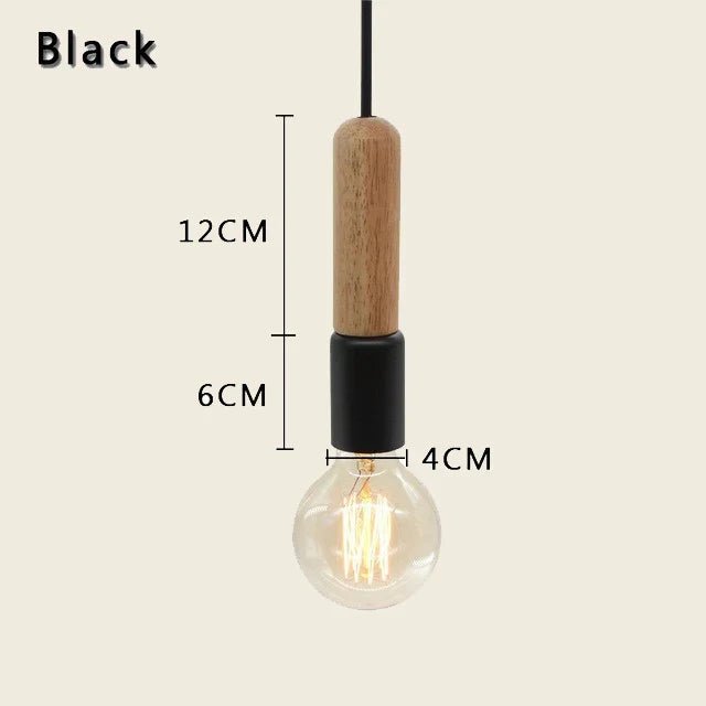 Nordic Wood Pendant Light With Iron Accent - Decorbites