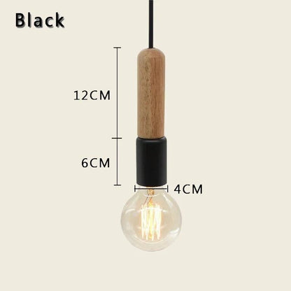 Nordic Wood Pendant Light With Iron Accent - Decorbites
