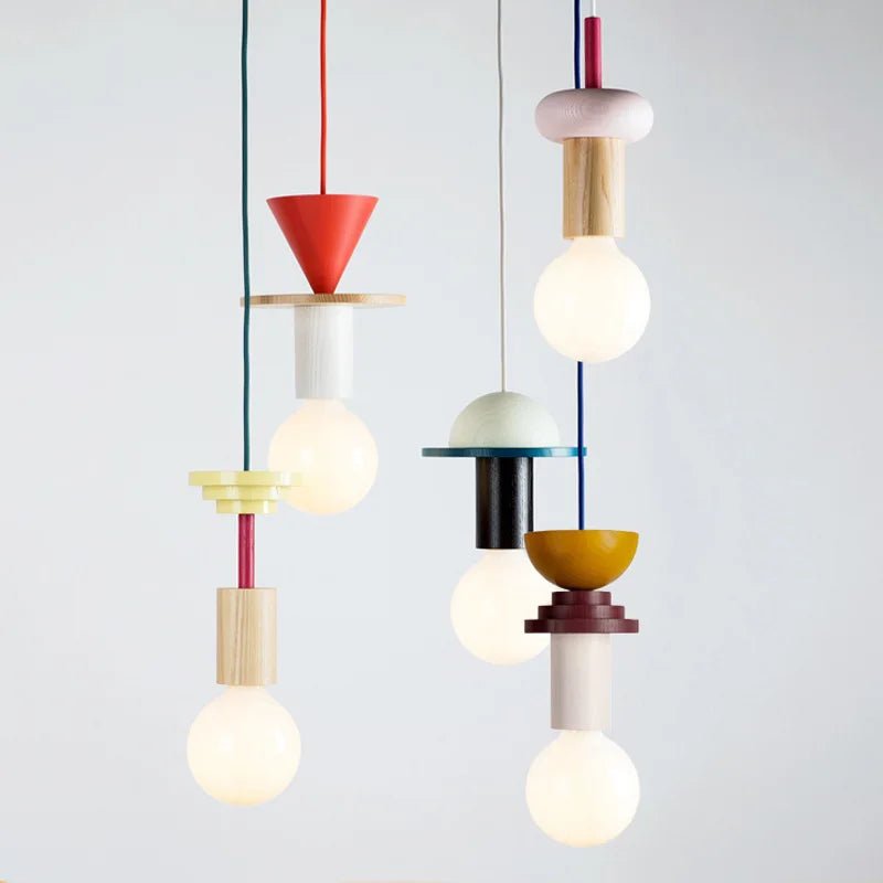 Nordic Wood Pendant Light With Iron Accent - Decorbites