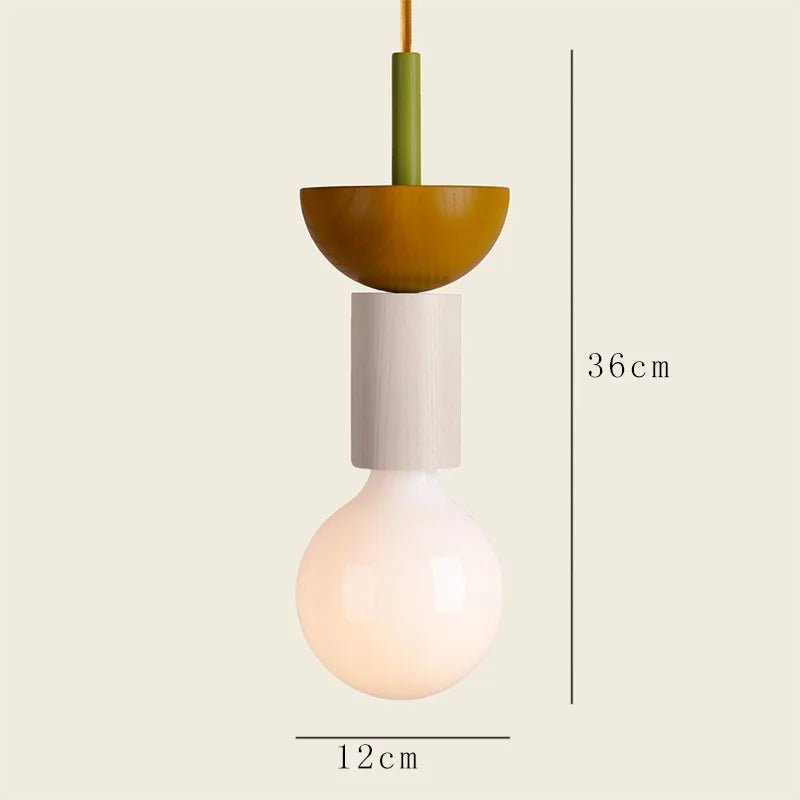 Nordic Wood Pendant Light With Iron Accent - Decorbites