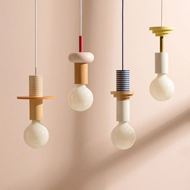Nordic Wood Pendant Light With Iron Accent - Decorbites