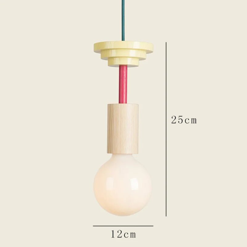 Nordic Wood Pendant Light With Iron Accent - Decorbites