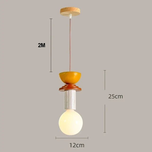 Nordic Wood Pendant Light With Iron Accent - Decorbites