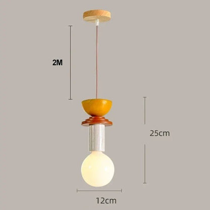Nordic Wood Pendant Light With Iron Accent - Decorbites