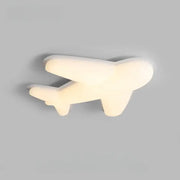 Off-white airplane ceiling chandelier designed as a ceiling chandelier for children’s room lighting fixture