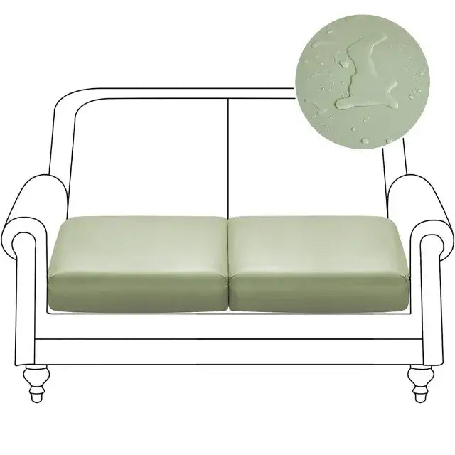 Light green water-resistant sofa cushion cover for orange waterproof pu leather sofa seat living room protector