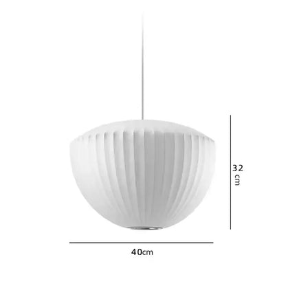 Oval white ribbed bubble silk pendant chandelier for dining room featuring decorbites bubble silk pendant design