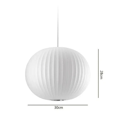 Oval white ribbed bubble silk pendant chandelier with vertical texture and sleek metallic cord for dining room decorbites bubble silk