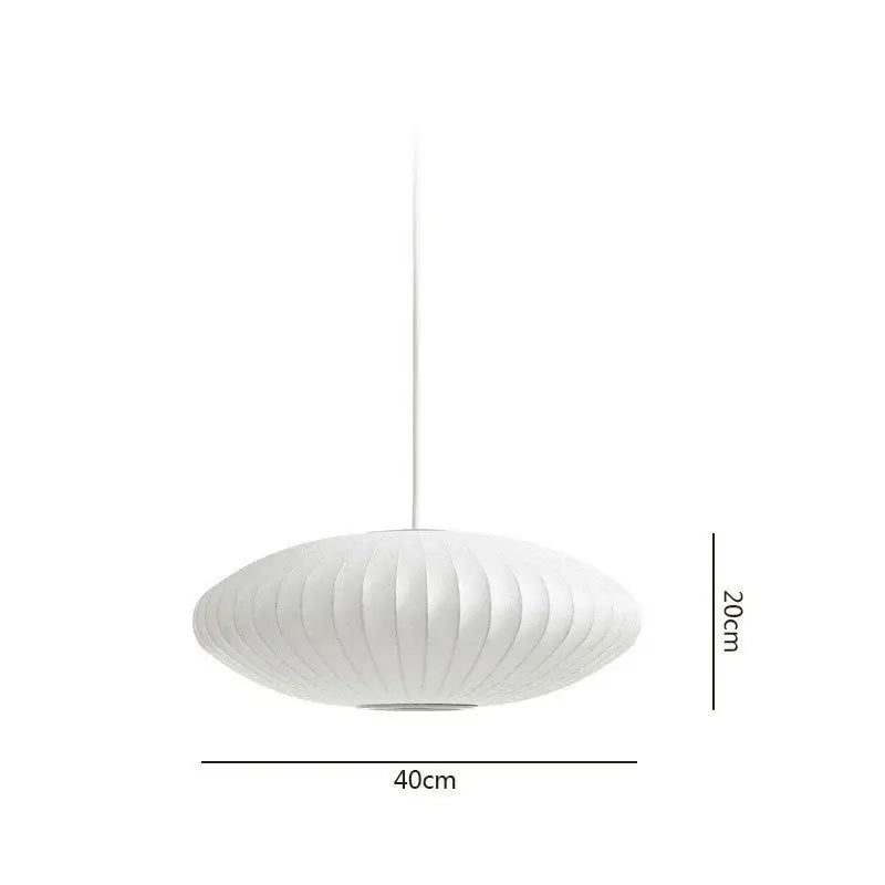 Oval white ribbed bubble silk pendant chandelier with sleek modern design for dining room decorbites bubble silk lighting