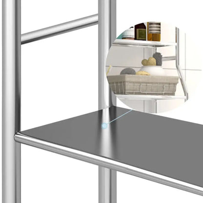 Decorbites™ 3-tier stainless steel storage shelf with polished finish maximizing vertical space for toilet storage