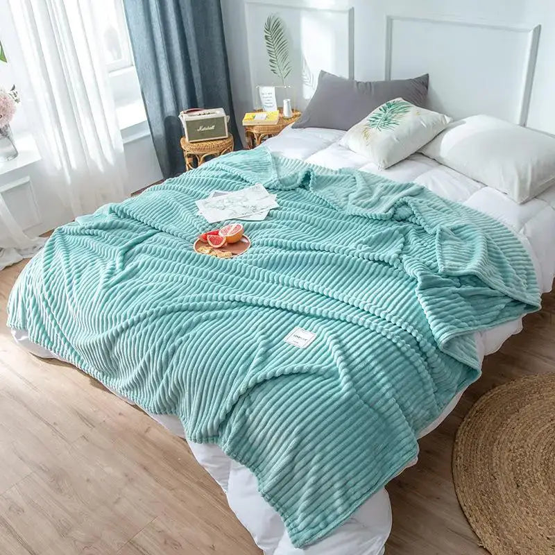 A soft mint green ribbed knit cozy hug blanket with plush texture perfect as a soft sweatshirt throw decorbites product