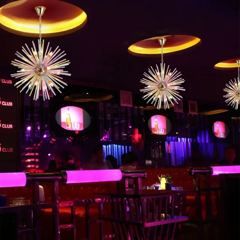 Stunning decorbites dandelion pendant lamp with slender translucent arms and warm golden lights for kids bedroom decor