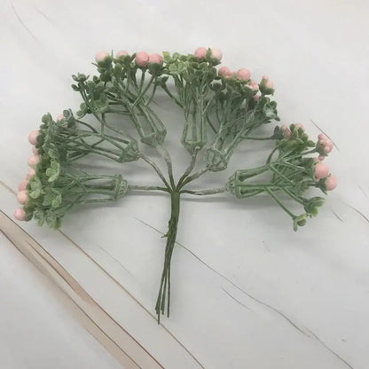 Pastel foam ball artificial flower set with soft pink buds and textured green stems for living room decorbites foam ball display