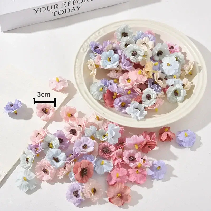 Pastel pink and lavender mini daisy artificial flowers with dark centers for decorbites mini daisy wedding decor