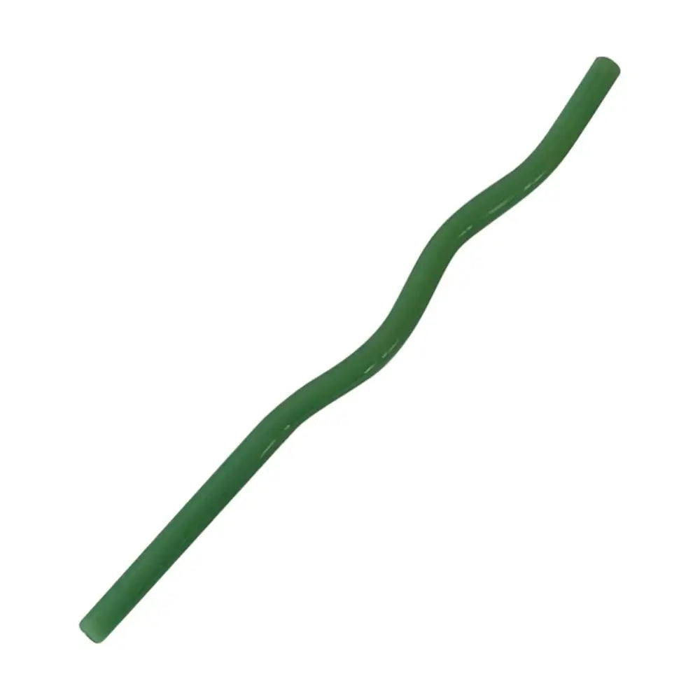 A sleek dark green silicone handle with a smooth curve for decorbites glass straws set eco friendly kitchen use