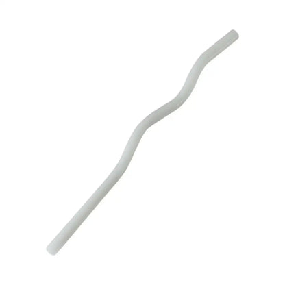 White curved silicone straw with smooth translucent finish included in decorbites glass straws set for eco friendly use