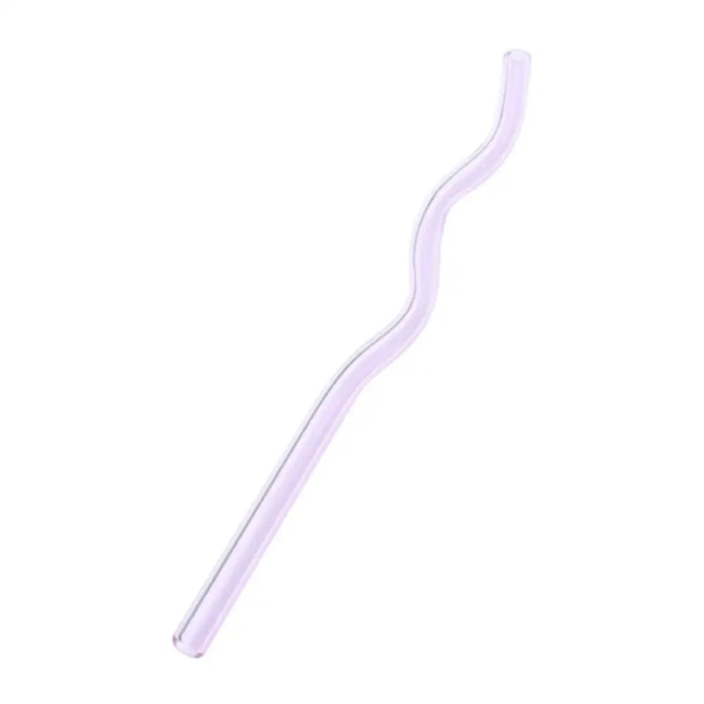 A translucent lavender tinted glass straw with a smooth glossy finish from decorbites glass straws set for eco friendly use