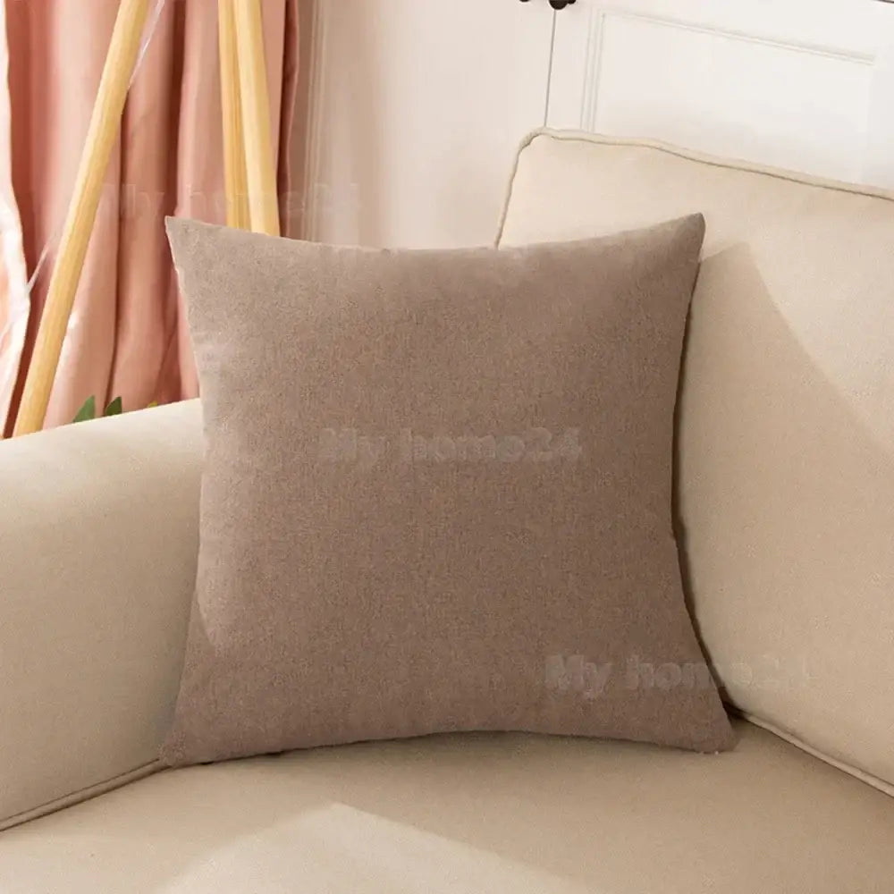 Beige textured velvet pillow cover set featuring a rectangular design for living room decor use