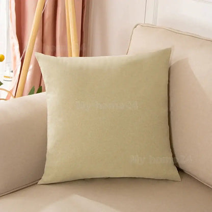 Beige velvet square pillow resting on sofa from pastel velvet pillow cover set for living room decor cover set
