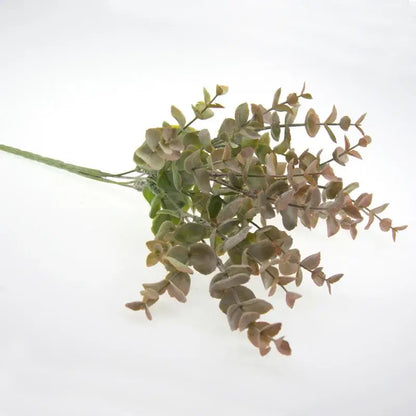 Peach and green eucalyptus leaves artificial arrangement with muted green and dusty rose faux eucalyptus leaves for decorbites living room vase