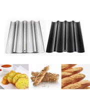 Silver and black perforated silicone wave bread pan non stick loaf pan for baking bread