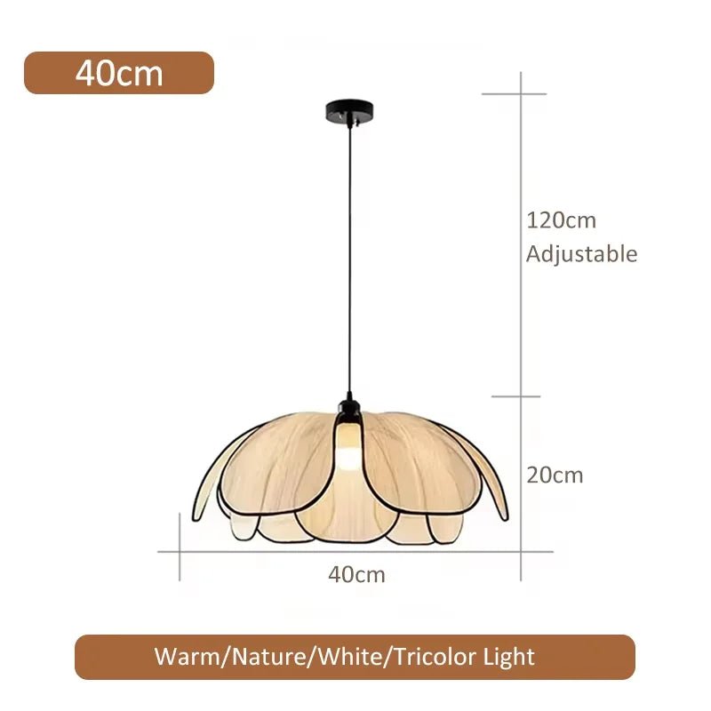 Petal Rattan Woven Pendant Light, 3-Color LED - Decorbites