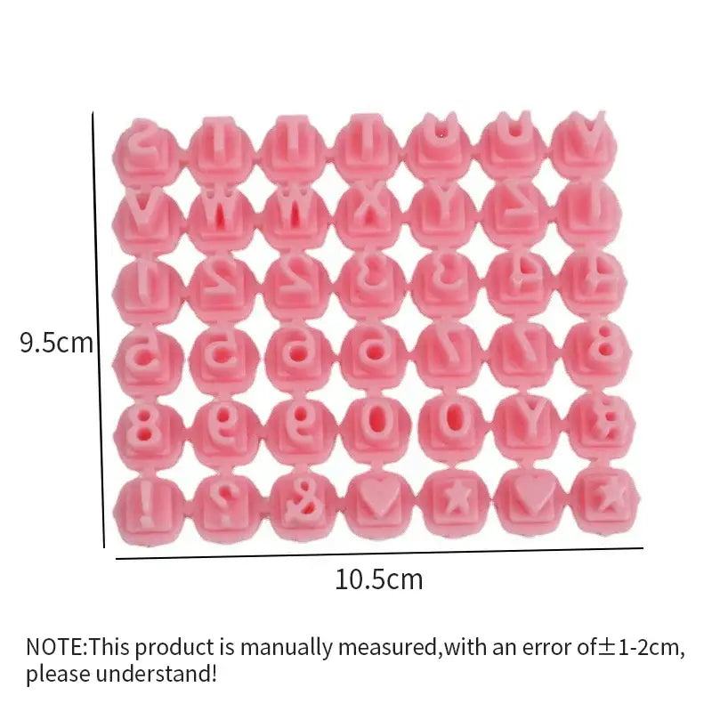 Pink plastic letter and symbol stamp set for decorbites cookie stamps kitchen baking set in blue and pink colors