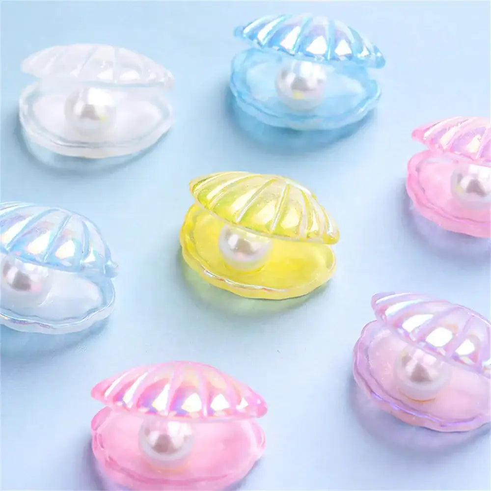 Pink and white decorbites colorful plated seashells bedroom decor featuring colorful translucent resin charms with pearl beads