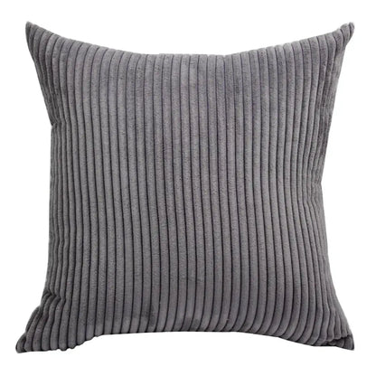 Gray corduroy throw pillow with vertical ribbed texture as part of decorbites corduroy pillow cover living room decor