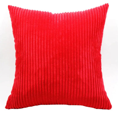 Vibrant red corduroy pillow with distinct vertical ridges as decorbites corduroy pillow cover for living room decor