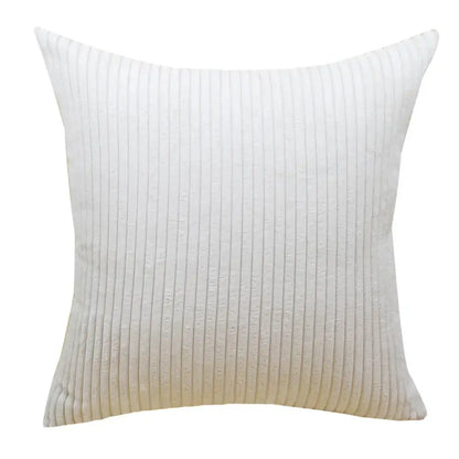 White corduroy throw pillow with vertical ribbed texture for living room decorbites corduroy pillow cover
