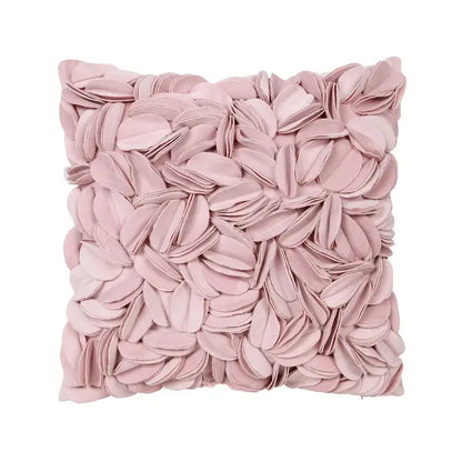 A soft blush pink decorbites daisy sunflower plush pillowcase with textured layered fabric petals for bedroom decor