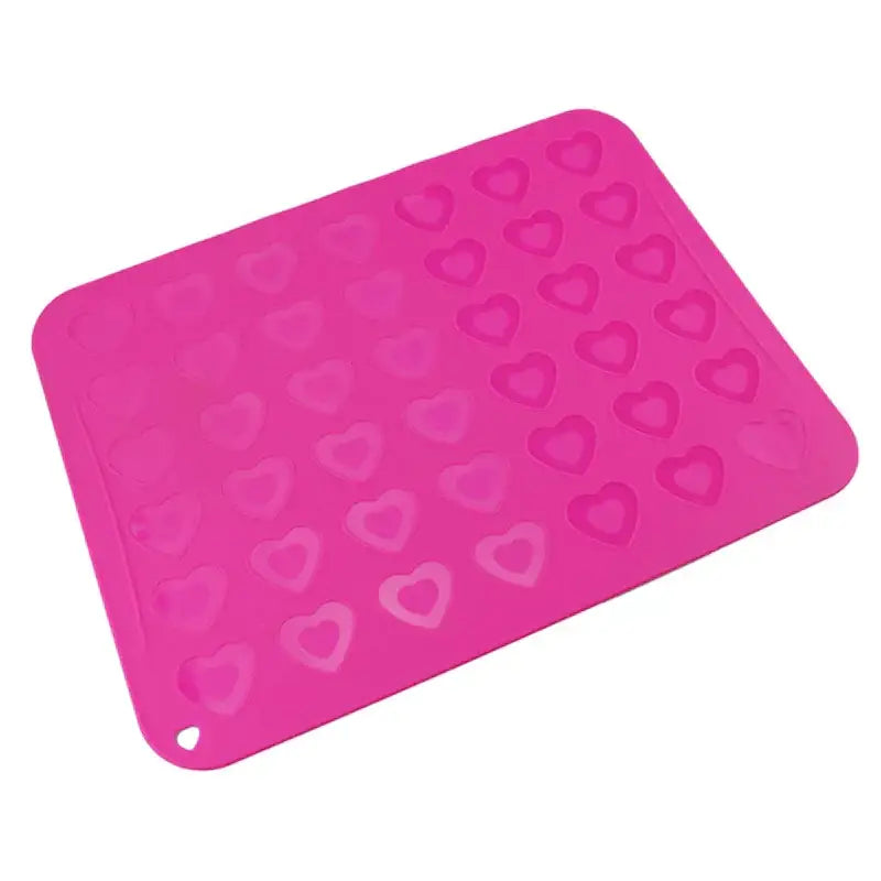 Pink silicone macaron baking mat with raised heart molds decorbites silicone kitchen cookie mold for macaron baking