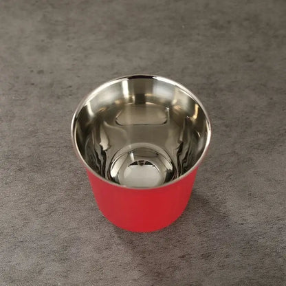 Pink red and green double wall espresso mugs set of 3 with red stainless steel insulated cup and sleek reflective interior